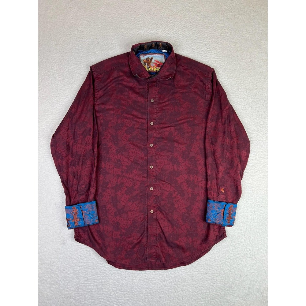 Robert Graham Shirt Mens Medium Red Gingerbread Christmas Long Sleeve Button Up